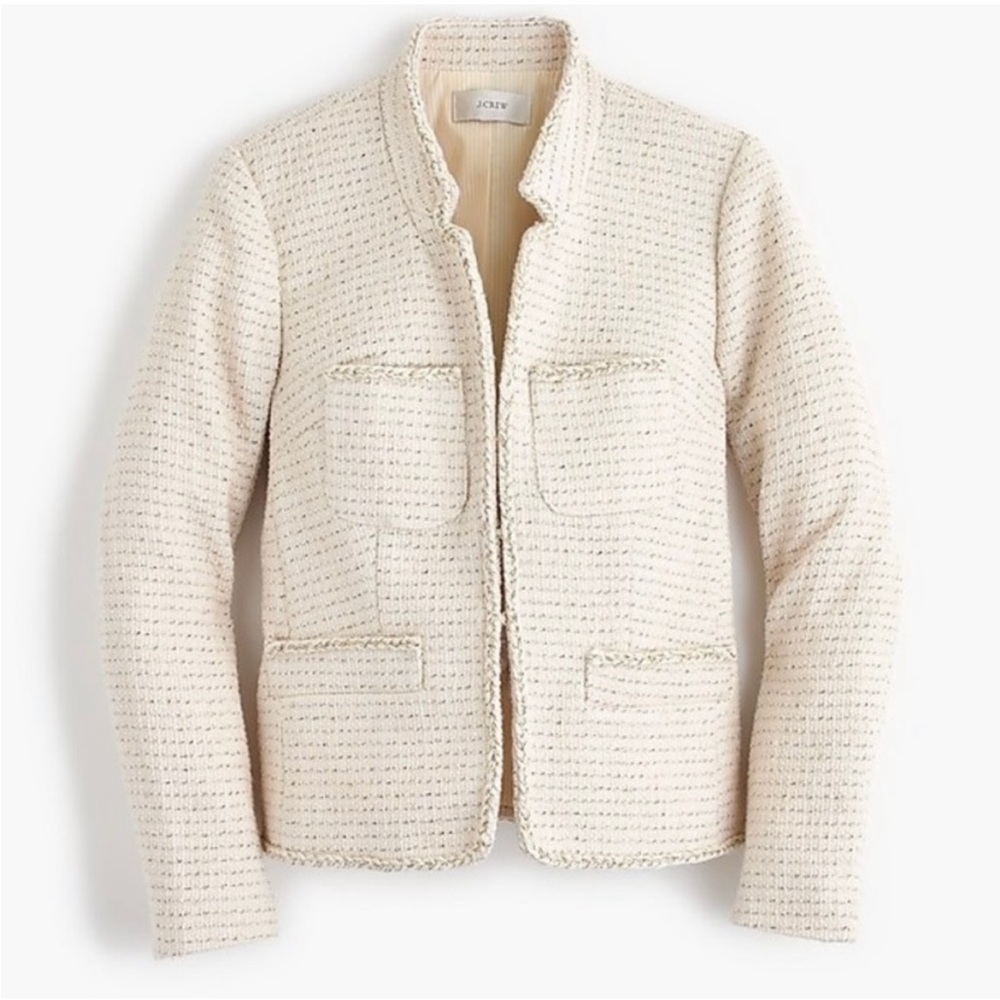 J. Crew Cream Textured Blazer, split seam on back